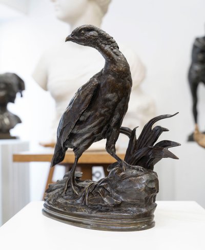 SCULPTURE - LA POULE FAISANE , JULES MOIGNIEZ (1835-1894) - BRONZE