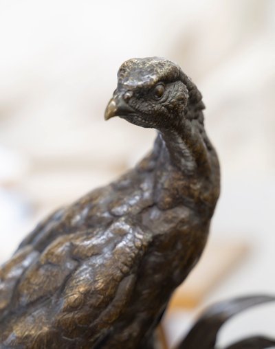 SCULPTURE - LA POULE FAISANE , JULES MOIGNIEZ (1835-1894) - BRONZE