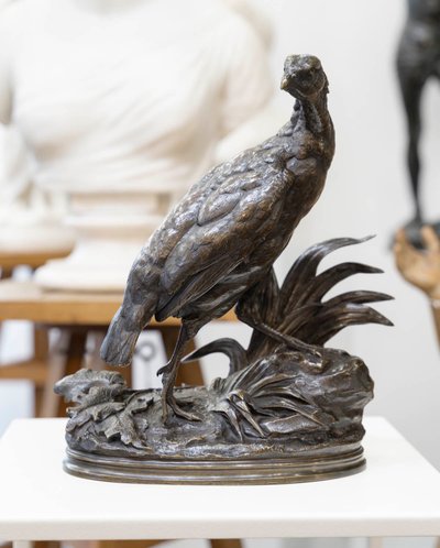 SCULPTURE - LA POULE FAISANE , JULES MOIGNIEZ (1835-1894) - BRONZE