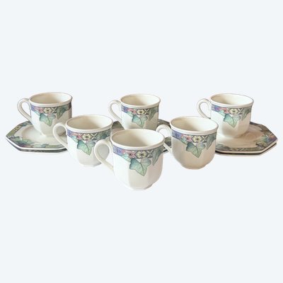 Set di 6 tazze da caffè con piattini in porcellana Villeroy & Boch – modello “Pasadena”