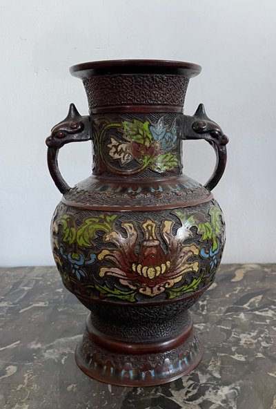 Paire De Vases Cloisonné En Bronze