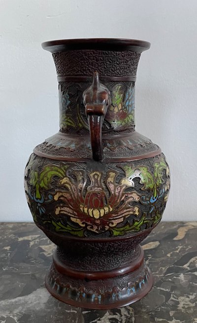 Paire De Vases Cloisonné En Bronze