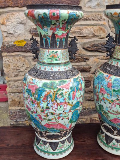 Paire de grand vase Nankin fin XIXe