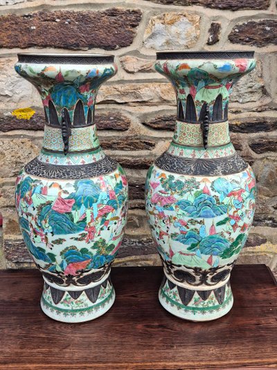 Paire de grand vase Nankin fin XIXe