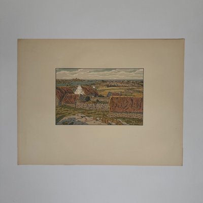 Lithograph by Henri Rivière The Beautiful Land of Brittany - Bréhat Island