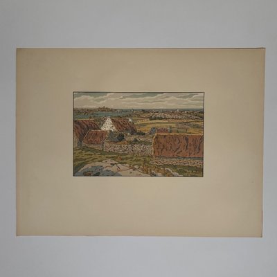 Lithograph by Henri Rivière The Beautiful Land of Brittany - Bréhat Island