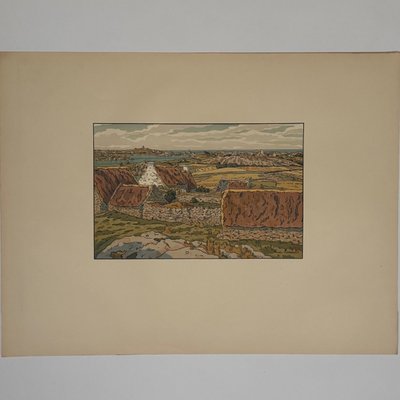 Lithograph by Henri Rivière The Beautiful Land of Brittany - Bréhat Island