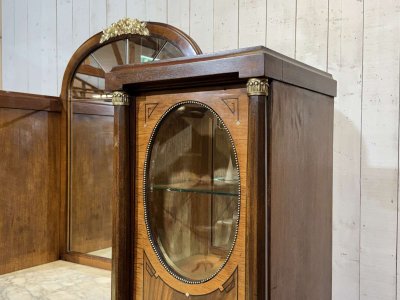 Credenza in stile Art Déco in mogano, rovere e piano in marmo.