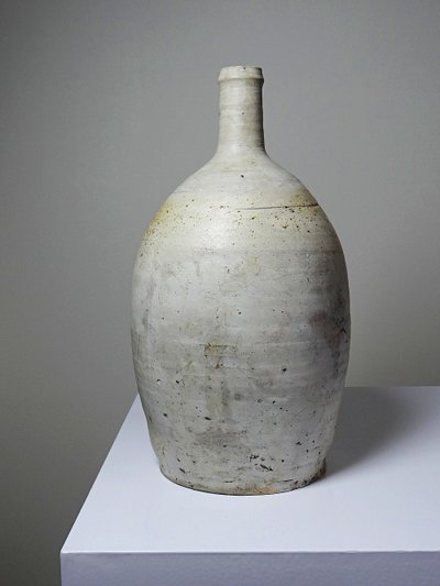Bonbonne ancienne en grès de Puisaye émaillé, artisanat fin XIXe début XXe