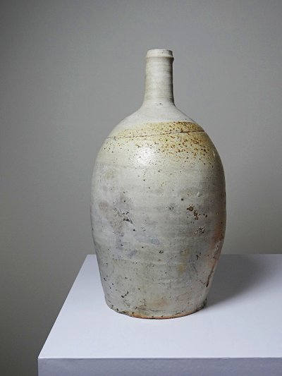 Bonbonne ancienne en grès de Puisaye émaillé, artisanat fin XIXe début XXe