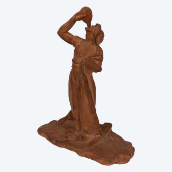 Scultura in terracotta "Pastore basco".