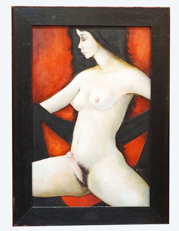 Georges BRAEM, erotic, woman with penis