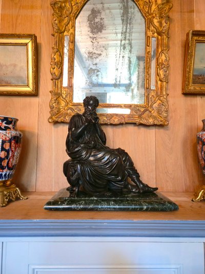 Pythagore, bronze à patine brune signé Jacques Antoine Théodore Coinchon (1814-1881).