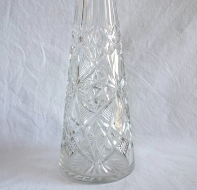 Lagny pattern cut crystal Rhine wine decanter by Baccarat - 42cm