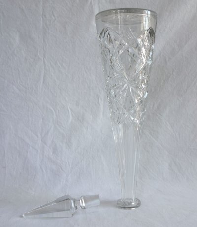 Lagny pattern cut crystal Rhine wine decanter by Baccarat - 42cm