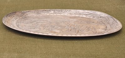 Sumotori, piatto d'argento, Ponte Kintai, Iwakuni.