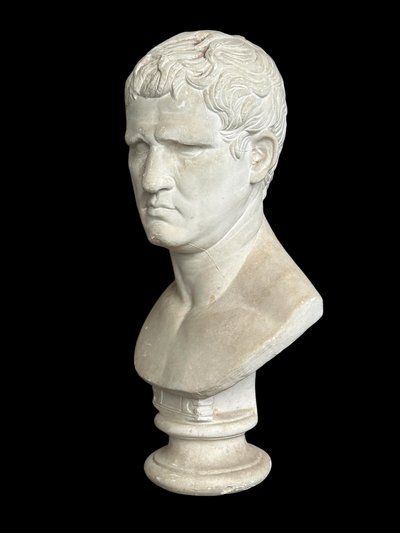 Antique-style plaster bust of Emperor Marcus Vipsanius Agrippa - Rome - Roman H 65 cm