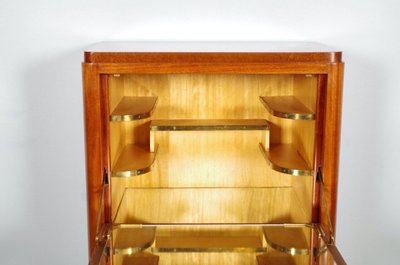 Mobile bar in stile Art Déco in mogano screziato, 1930 circa