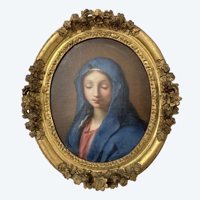 Vierge, huile sur toile du XVIIIe siècle