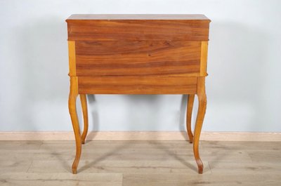 Louis XV-style cylinder desk in walnut veneer, circa 1880