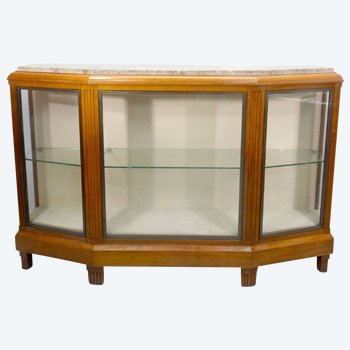 Art Deco Vitrine aus Mahagoni und Bronze mit 3 Türen