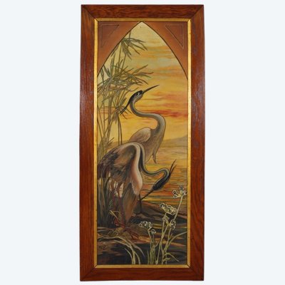 Peinture Art nouveau d’après Mary Golay Les Échassiers 1900