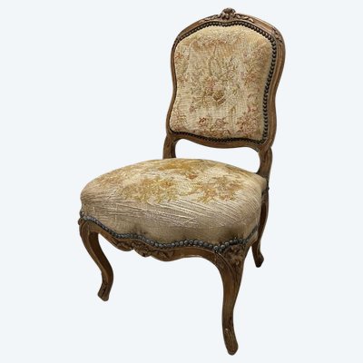 Henri Amand Chaise d'enfant Louis XV en hêtre sculpté, vers 1750