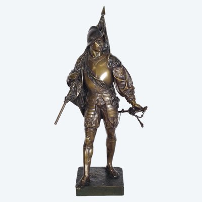 Émile-Louis Picault (1833-1915) - Le Porte-Étendard - Bronze à patine brune