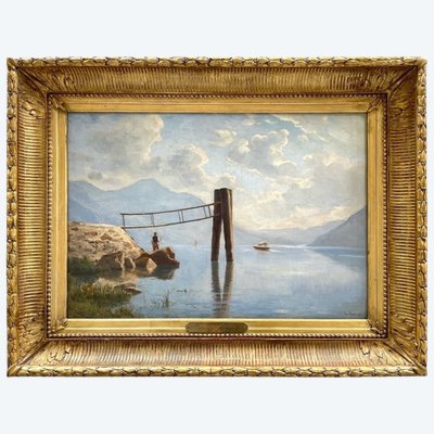 Gustave Paul Robinet, Le Port du Foehn à Brunnen, lac des Quatre-Cantons