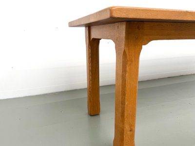 Extra-large brutalist dining table in solid oak