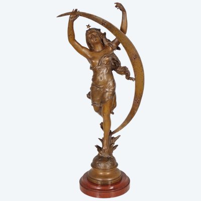 Henryk Kossowski – La Notte, scultura in bronzo patinato