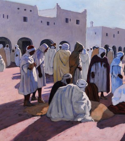 Maurice Bouviolle 1893–1971, Algerien, Markt in Ghardaia, Gemälde von 1928, Orientalismus, Majorelle