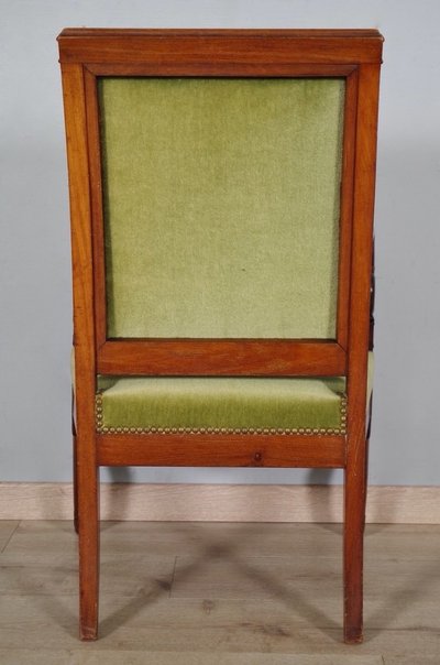 Paire de fauteuils d'époque Restauration en acajou à crosses, vers 1815