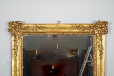 Miroir Napoléon III en bois doré, tain au mercure, vers 1860