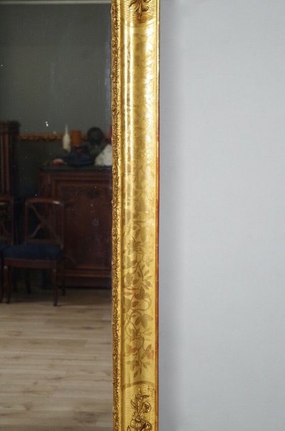 Miroir Napoléon III en bois doré, tain au mercure, vers 1860
