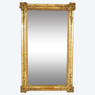 Miroir Napoléon III en bois doré, tain au mercure, vers 1860