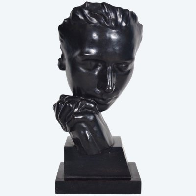 Eugène Bourgoin (1880-1924) - Le Poète Bronze à patine noire, Susse Frères