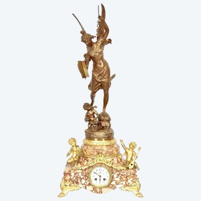 Napoleon III-style "Au Commerce" clock by Rousseau, circa 1880