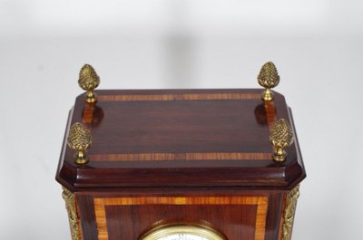 Pendule Transition en acajou marqueté et bronze doré – vers 1880