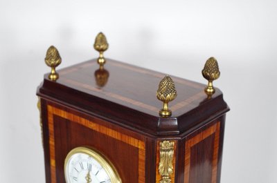 Pendule Transition en acajou marqueté et bronze doré – vers 1880