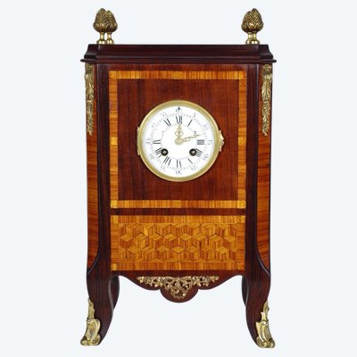 Pendule Transition en acajou marqueté et bronze doré – vers 1880