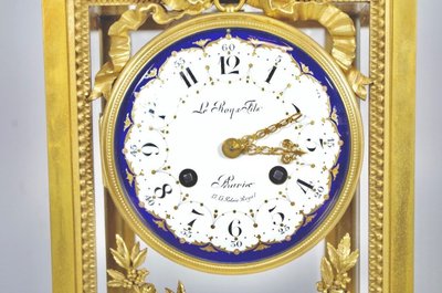 Louis XVI-style cage clock by Leroy et Fils, in gilded bronze, circa 1880