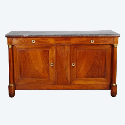 Buffet Empire en noyer et marbre bleu Turquin, vers 1810