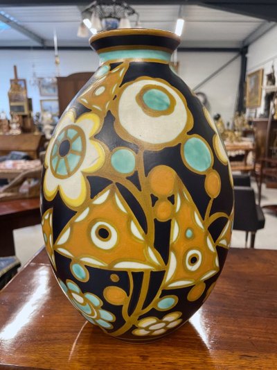 Charles Catteau (1880-1966) Vaso Art Déco Keramis, 1927 circa
