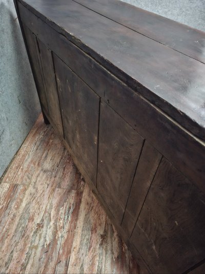 Credenza rustica in stile Luigi XV in legno massello di quercia - XVIII secolo