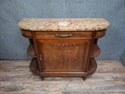 Credenza Art Déco in noce e marmo breccia – Circa 1930