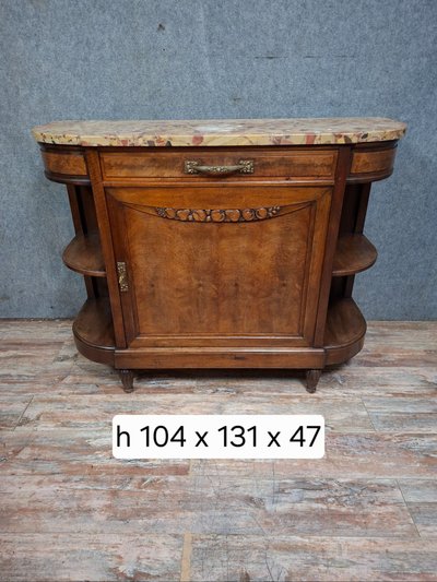 Credenza Art Déco in noce e marmo breccia – Circa 1930