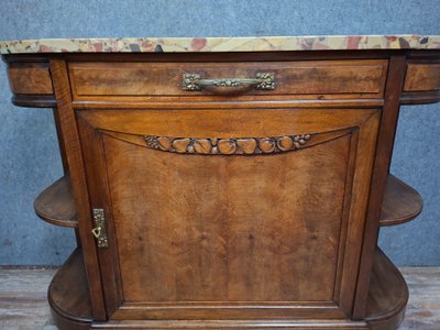 Credenza Art Déco in noce e marmo breccia – Circa 1930