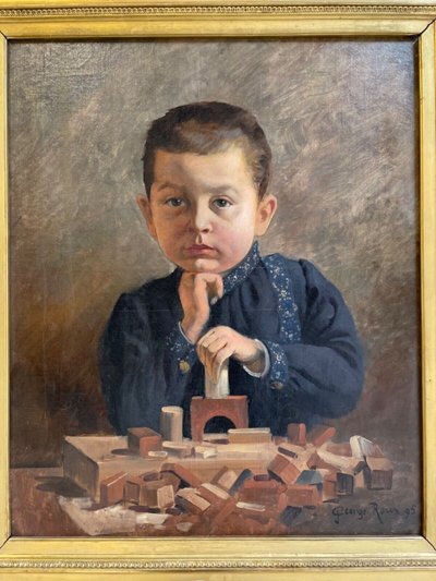 Georges Roux, Il gioco delle costruzioni, ritratto di un bambino