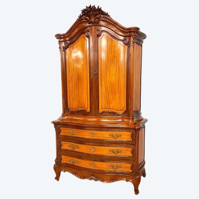 Commode buffet de style Louis XV en acajou et citronnier, vers 1900